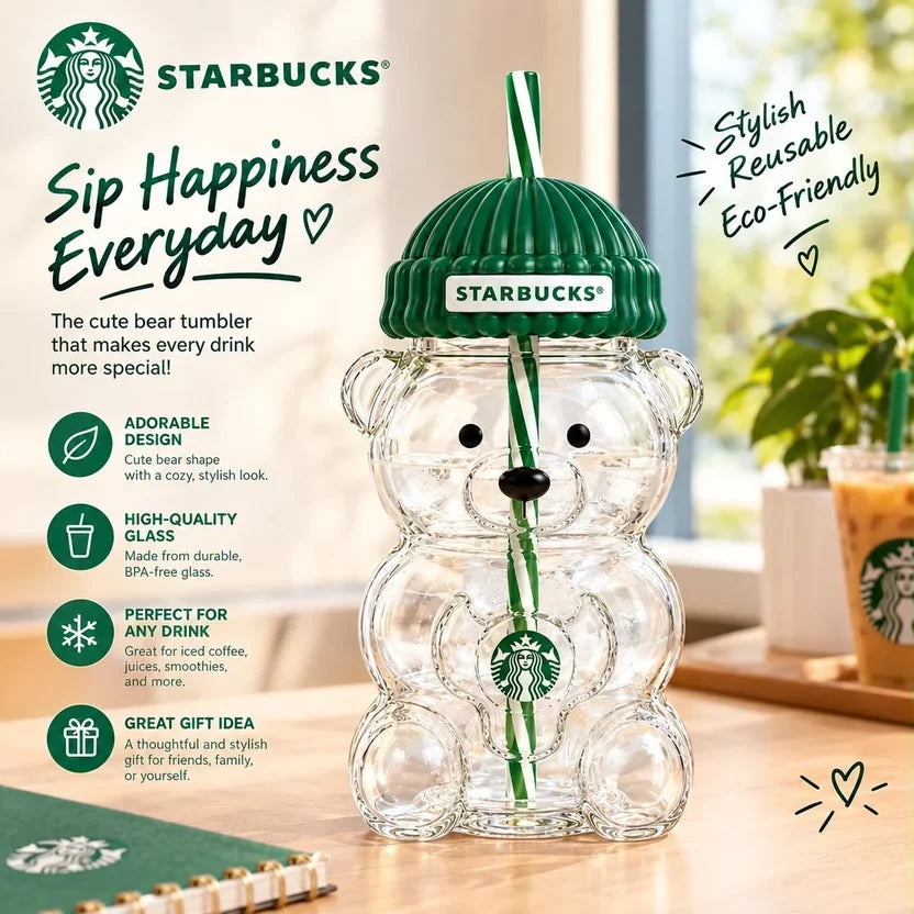 Starbucks Bearista Glass Cup 20 oz