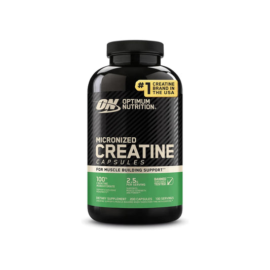 Optimum Nutrition Micronized Creatine Monohydrate Capsules – 200 Count, 2.5g Per Serving