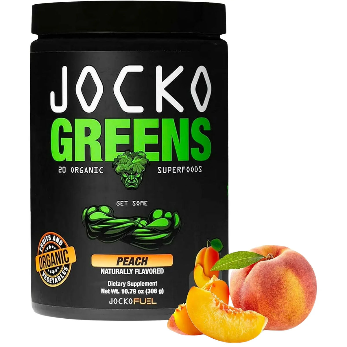 Jocko Greens Peach Organic Superfood Powder – Daily Greens Drink Mix