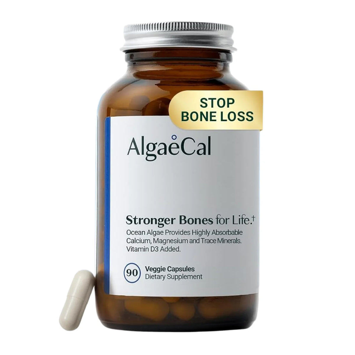AlgaeCal Plant Calcium | Stronger Bones for Life  90 Veggie Capsules