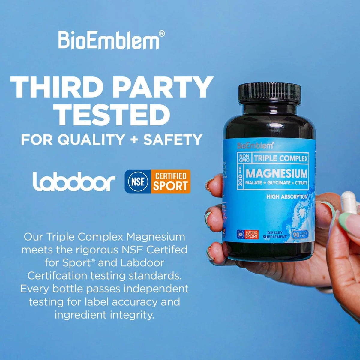 BioEmblem Magnesium Triple Complex, 90 Veggie Caps - Pack of 2