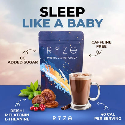 RYZE MUSHROOM HOT COCOA Cocoa Powder Mushroom For Sleep