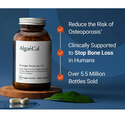 AlgaeCal Plant Calcium 90 Veggie Capsules | Bone Health