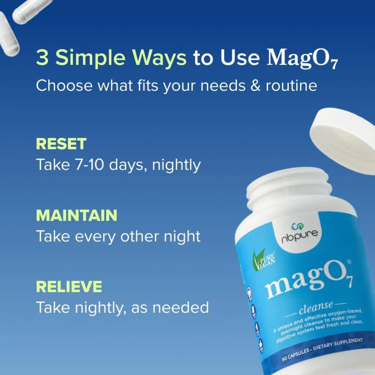nbpure MagO7 Oxygen-Based Digestive Cleanse – 90 Capsules