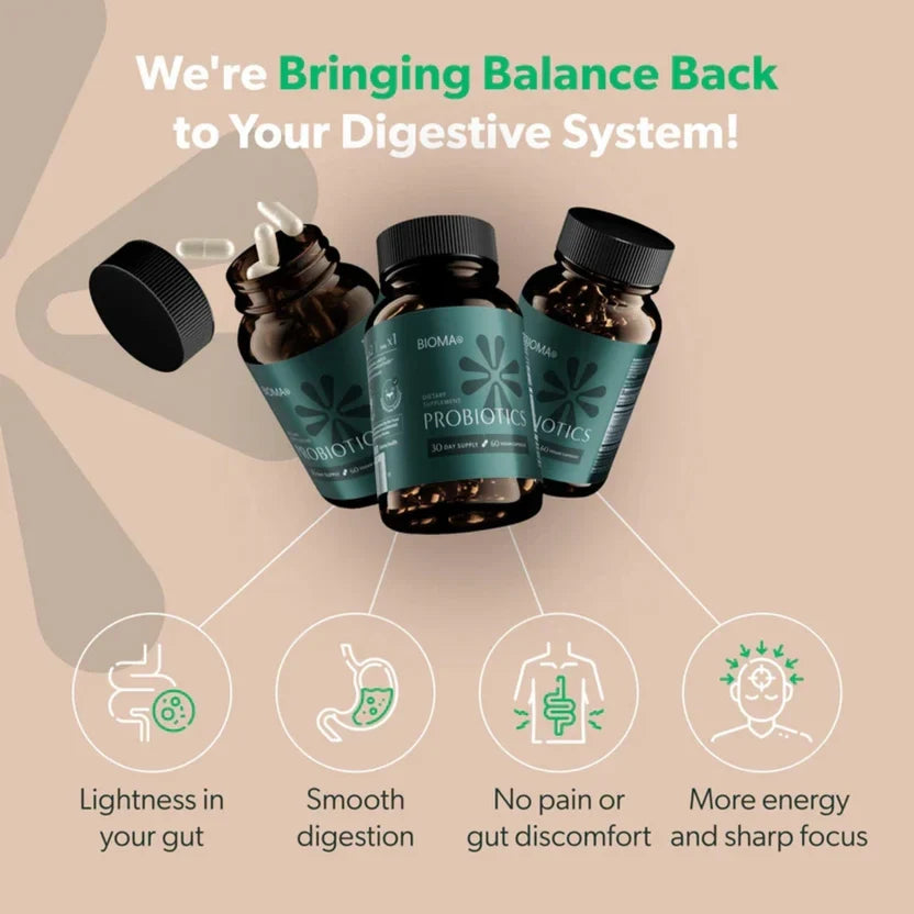 BIOMA Probiotics Digestive & Gut Support 60 Capsules