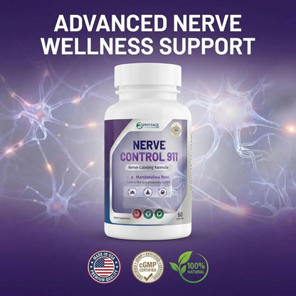 PhytAge Labs Nerve Control 911 All-Natural Plant-Based Nerve Health Support – Pack of 4