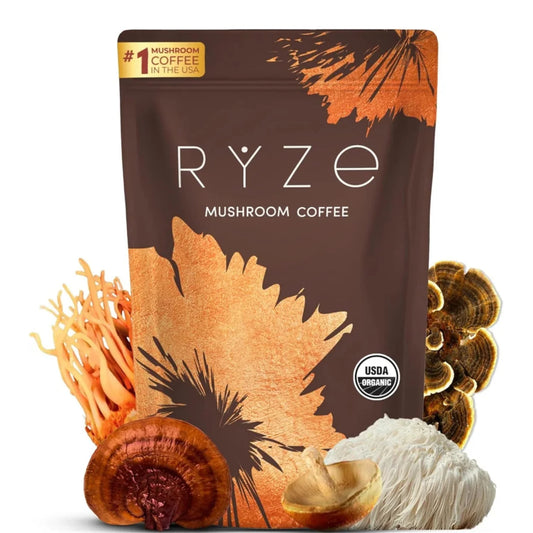 RYZE Mushroom Coffee Organic Adaptogenic Blend – 30 Servings