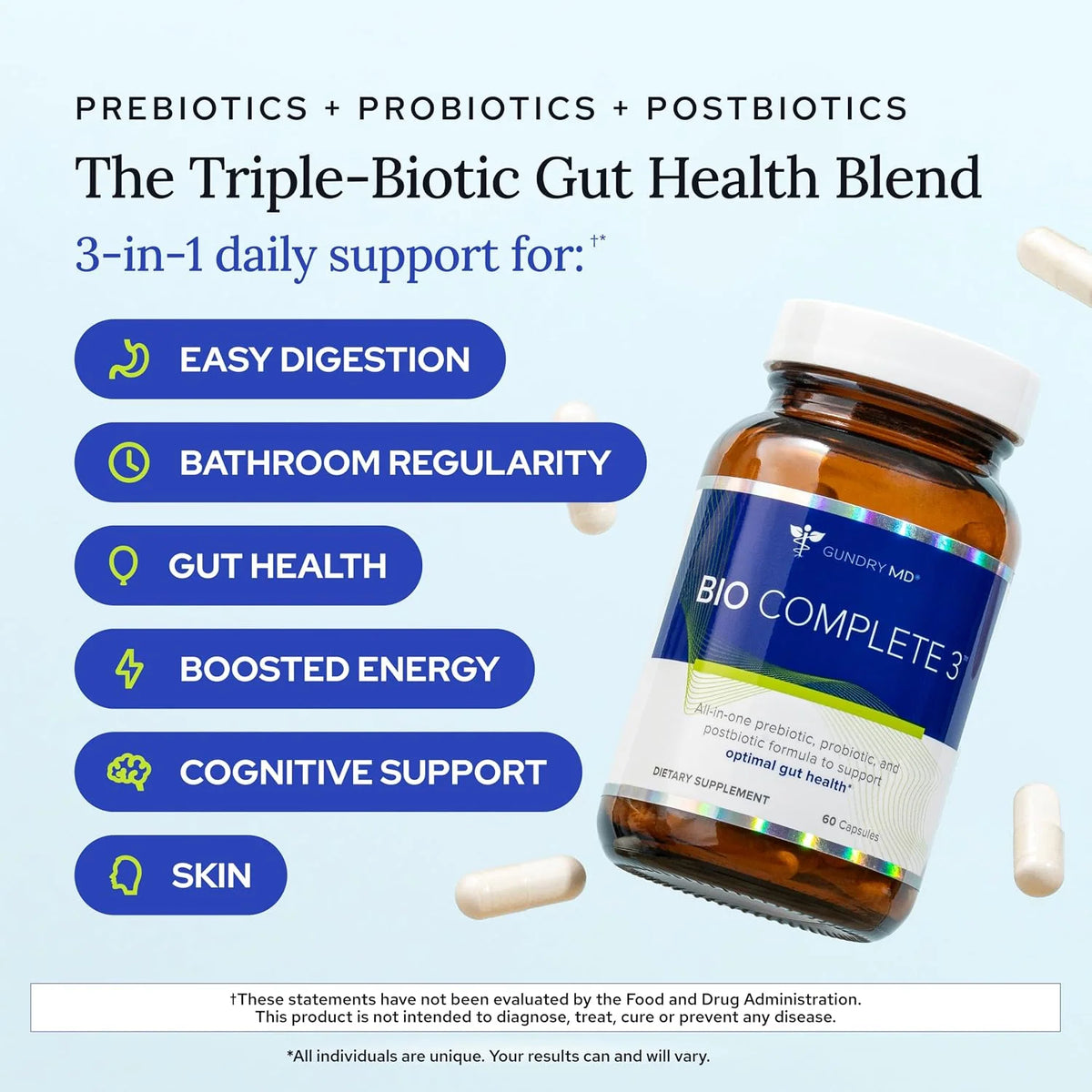 Gundrryy MD Bio Complete 3, 3-in-1 Probiotics