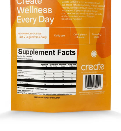 Create Creatine Gummies Monohydrate Orange Flavour