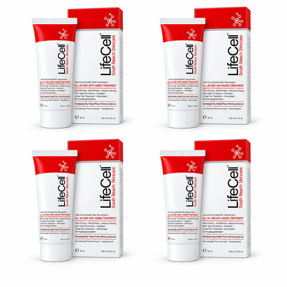 LifeCell All-In-One Skin Tightening Treatment Pack of 4 | Anti-Aging Skincare