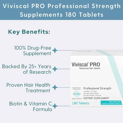 Viviscal Pro Advanced Hair Supplement - 180 Tablets