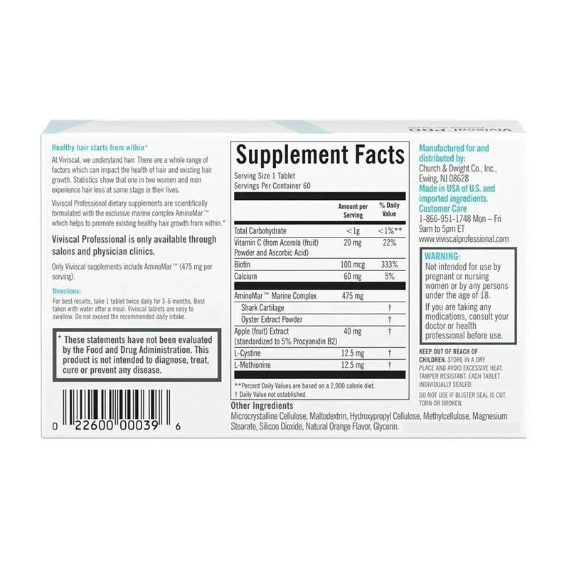 Viviscal Pro Advanced Hair Supplement - 180 Tablets